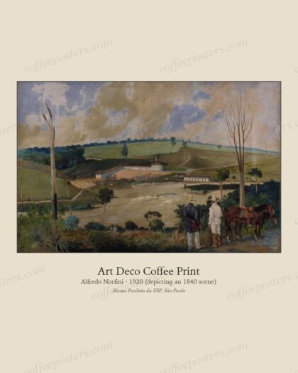 Fazenda da Barra — Campinas, 1840 by Alfredo Norfini, 1920 (depicting an 1840 scene) — archival coffee print from Museu Paulista da USP, São Paulo