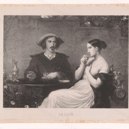Man and Woman Drinking Coffee by Aimé de Lemud