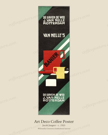 Van Nelle's Banier koffie by Jacob Jongert, c. 1925 — archival coffee print from Wikimedia Commons (institutional source)
