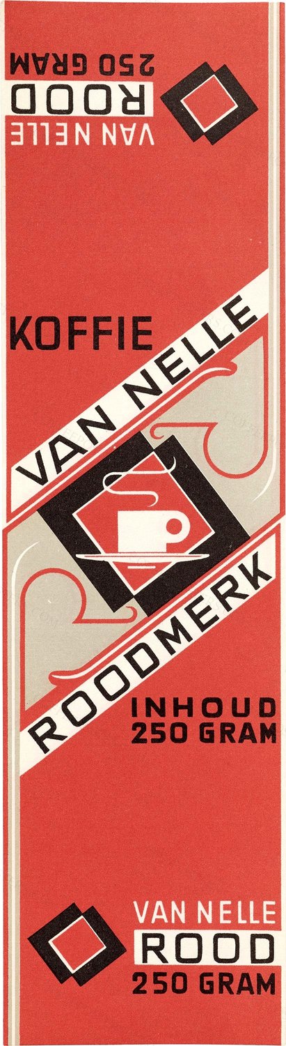 Van Nelle's Roodmerk koffie by Jacob Jongert, c. 1925 — archival coffee print from Wikimedia Commons (institutional source)