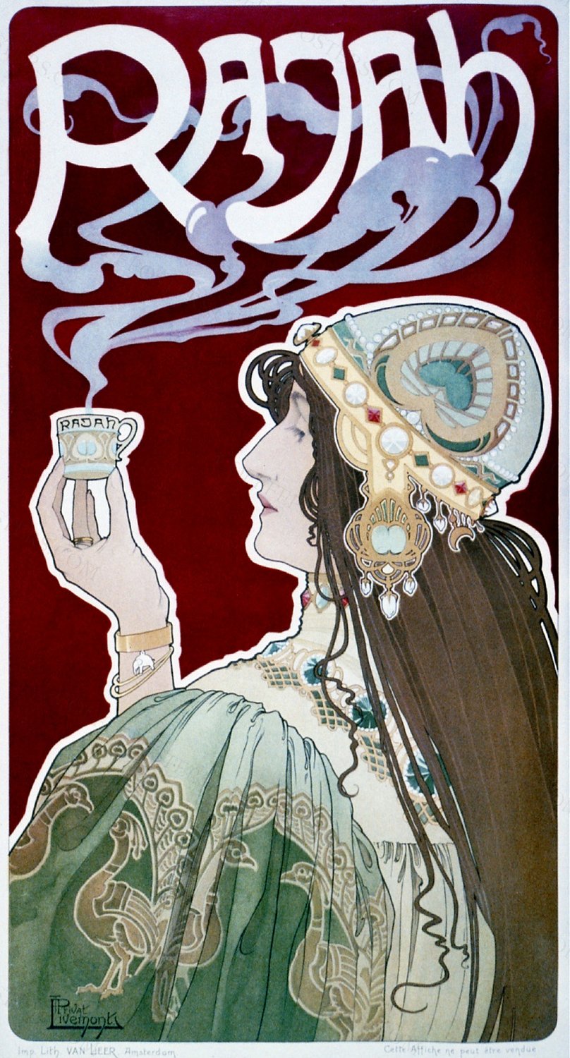 Rajah, by Henri Privat-Livemont, 1898 by Henri Privat-Livemont, 1898 — archival coffee print from Library of Congress