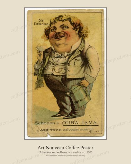 Schotten's "Oura Java" advertising card by Unknown authorUnknown author, c. 1905 — archival coffee print from Wikimedia Commons (institutional source)