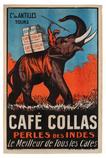 Café Collas Perles des Indes poster by Unknown authorUnknown author, 1927 — archival coffee print from Wikimedia Commons (institutional source)