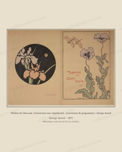 Théâtre du Chat noir. [Couverture aux coquelicots] : [couverture de programme] / George Auriol by George Auriol