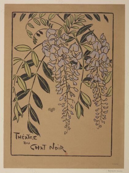 Théâtre du Chat noir. [Couverture aux glycines] : [couverture de programme] /… by George Auriol, 1895 — archival coffee print from Bibliothèque nationale de France (Gallica)