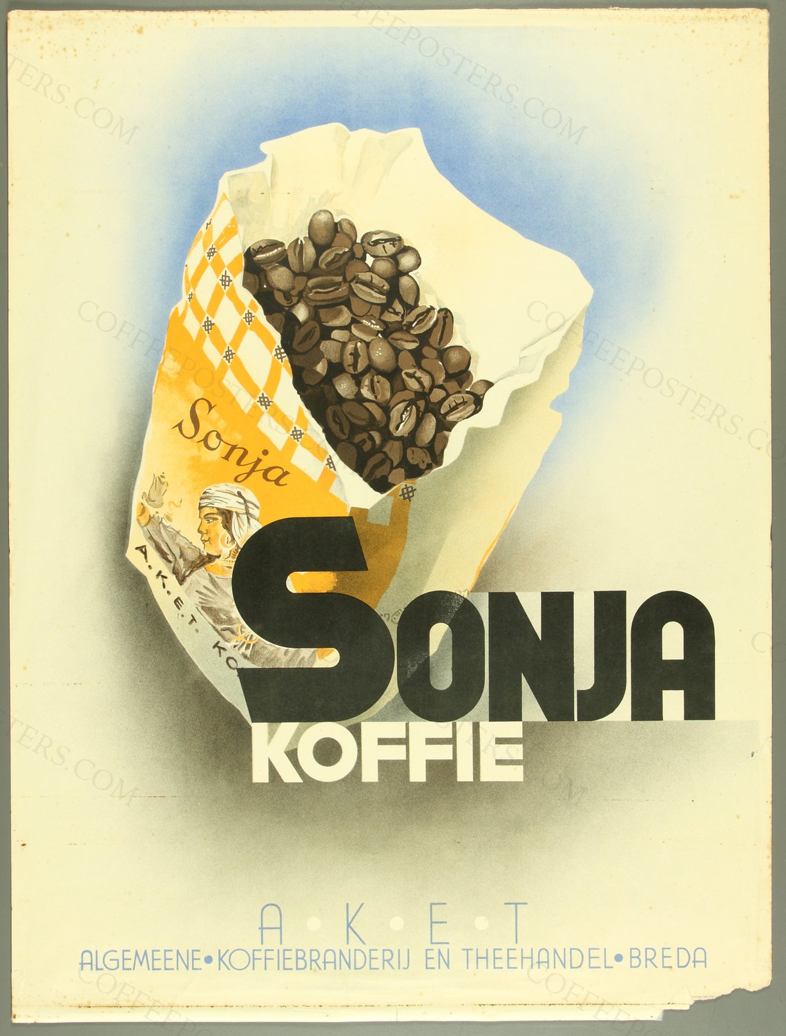 Sonja Koffie, 1935 by Piet Smeele, 1935 — archival coffee print from Wikimedia Commons (institutional source)