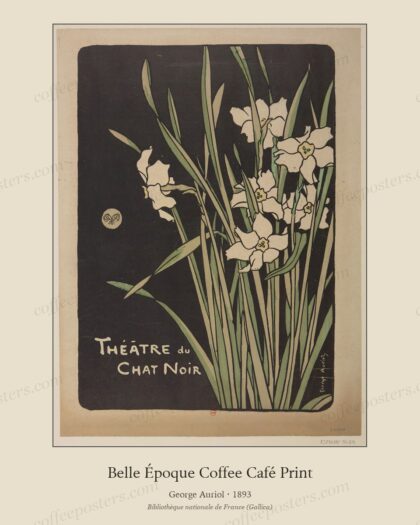 Théâtre du Chat noir. [Couverture aux narcisses] : [couverture de programme] … by George Auriol, 1893 — archival coffee print from Bibliothèque nationale de France (Gallica)