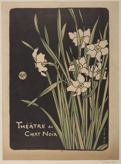 Théâtre du Chat noir. [Couverture aux narcisses] : [couverture de programme] … by George Auriol, 1893 — archival coffee print from Bibliothèque nationale de France (Gallica)