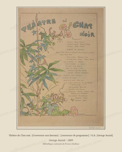 Théâtre du Chat noir. [Couverture aux liserons] : [couverture de programme] / G.A. [George Auriol] by George Auriol