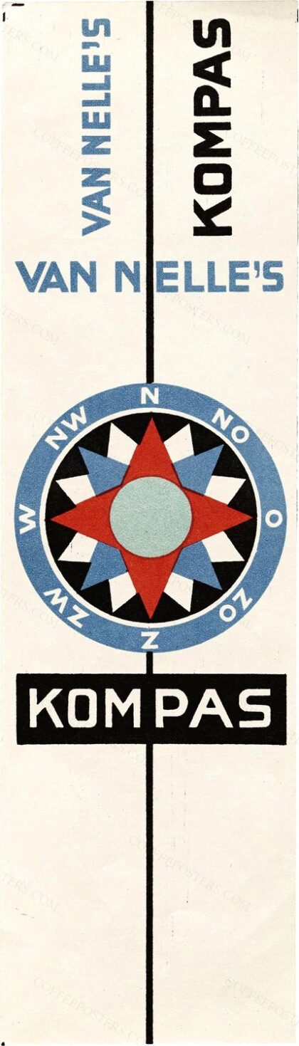Van Nelle's Kompas koffie by Jacob Jongert, c. 1930 — archival coffee print from Wikimedia Commons (institutional source)