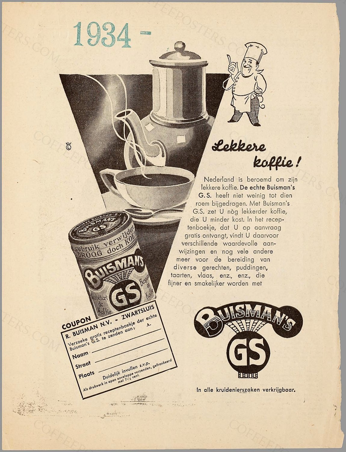 Buisman 1934 by Unknown authorUnknown author, 1934 — archival coffee print from Wikimedia Commons (institutional source)