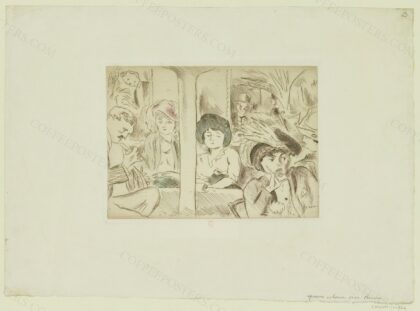 Au café : estampe / Pascin by Jules Pascin, 1913 — archival coffee print from Bibliothèque nationale de France (Gallica)