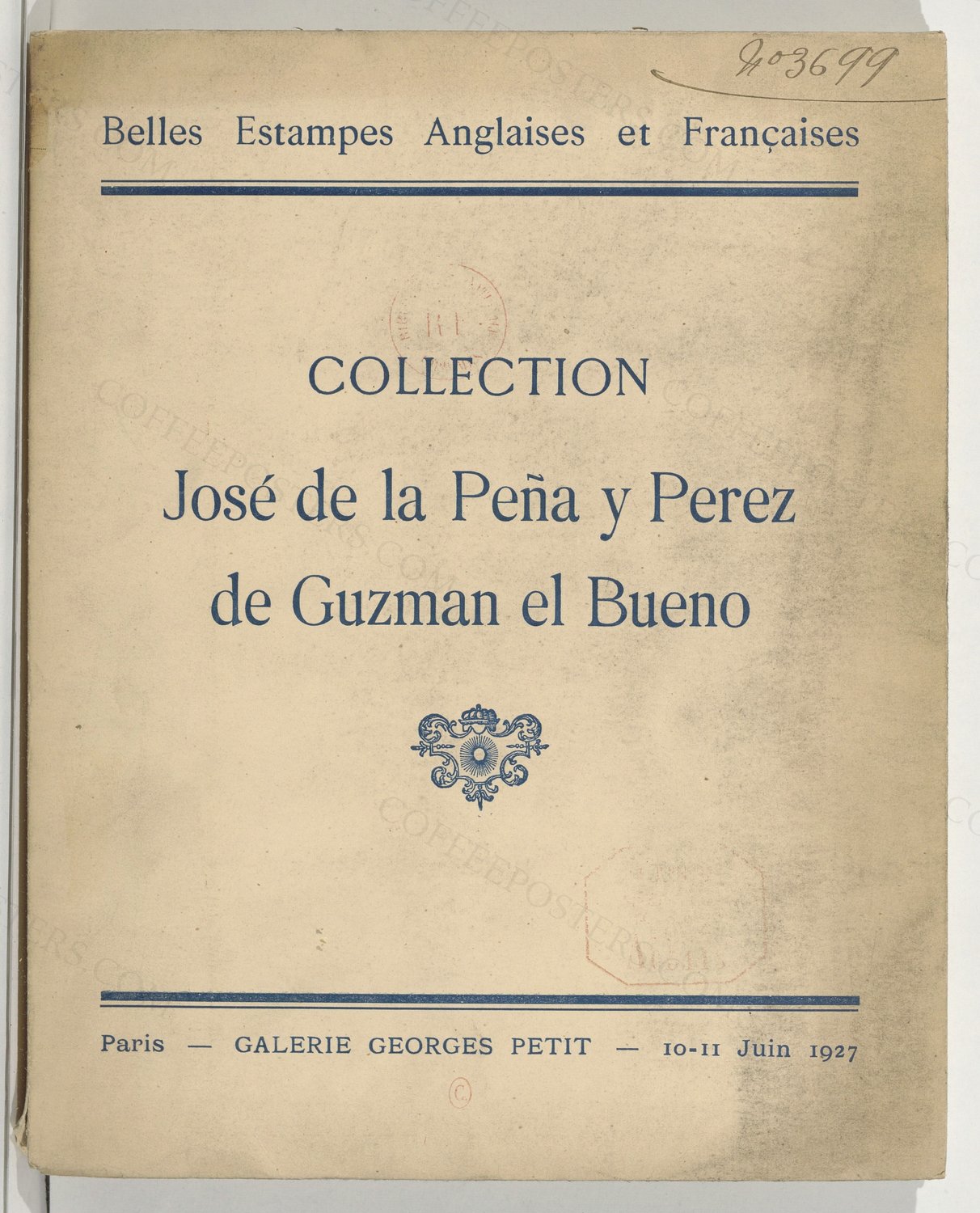 Catalogue des estampes des écoles anglaise et française du XVIIIe et XIXe siècle... composant la collection…