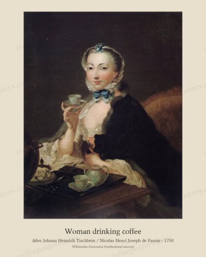 Woman drinking coffee by After Johann Heinrich Tischbein / Nicolas Henri Joseph de Fassin