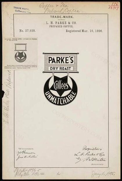 [Trademark registration by L. H. Parke & Co