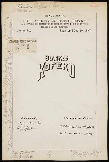 [Trademark registration by C. F