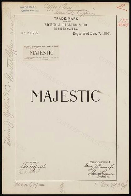 [Trademark registration by Edwin J. Gillies & Co