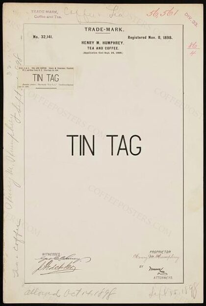 [Trademark registration by Henry M