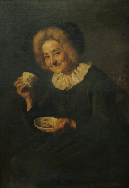 Slovenian: Kofetarica Coffee drinkertitle QS:P1476,sl:"Kofetarica "label QS:… by Ivana Kobilca, 1888 — archival coffee print from The National Gallery, London
