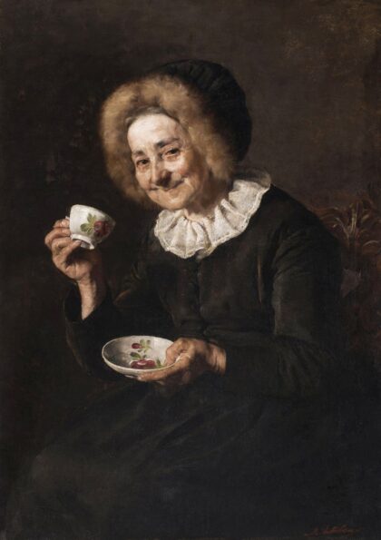 Slovenian: Kofetarica Coffee drinkertitle QS:P1476,sl:"Kofetarica "label QS:… by Ivana Kobilca, 1888 — archival coffee print from The National Gallery, London