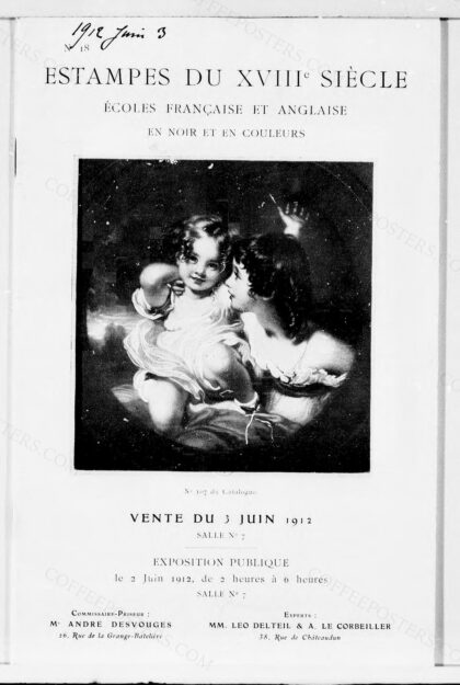 Catalogue d'estampes du XVIIIe siècle par ou d'après Bartolozzi, Baudouin, Benwell... [et al.], pièces sur…