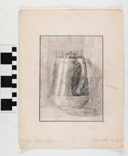 Drawing "Coffee Pot" by Otto Burian by Otto Burian, 1910 — archival coffee print from Wikimedia Commons (institutional source)