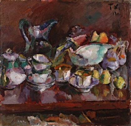 Stillleben mit Kaffeetassen by Anton Faistauer