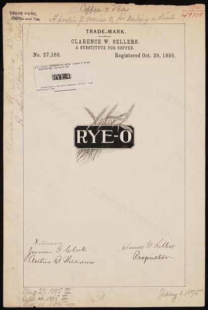 [Trademark registration by Clarence W