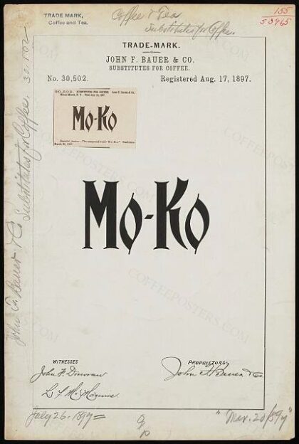 [Trademark registration by John F. Bauer & Co
