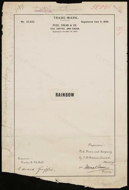 [Trademark registration by Peek, Frean & Co