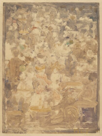 Outdoor Cafe Scene by Maurice Prendergast, 1900 — archival coffee print from The National Gallery, London