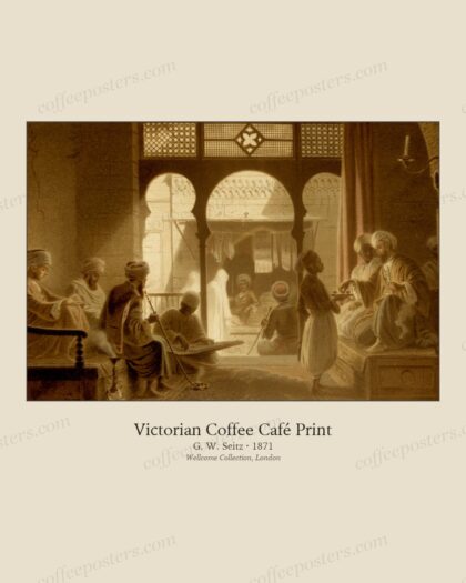 1004-CoffeeSceneCairo18th by G. W. Seitz, 1871 — archival coffee print from Wellcome Collection, London