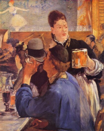 Corner of a Café-Concert label QS:Lfr,"Coin de café-concert"label QS:Lde,"Bie… by Édouard Manet, 1878 — archival coffee print from The National Gallery, London