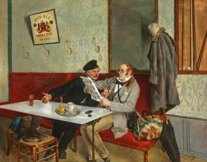 François-Adolphe Grison Au café by Adolphe Grison, 1914 — archival coffee print from Wikimedia Commons (institutional source)