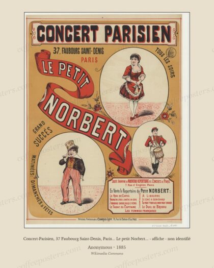 Concert-Parisien, 37 Faubourg Saint-Denis, Paris... Le petit Norbert... - affiche - non identifié