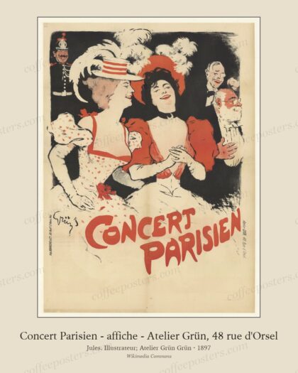 Concert Parisien - affiche - Atelier Grün, 48 rue d'Orsel