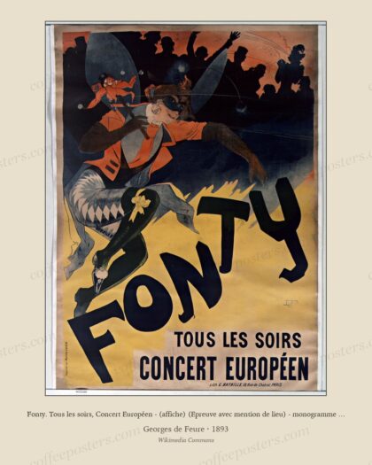 Fonty. Tous les soirs, Concert Européen - (affiche) (Epreuve avec mention de lieu) - monogramme De Feure