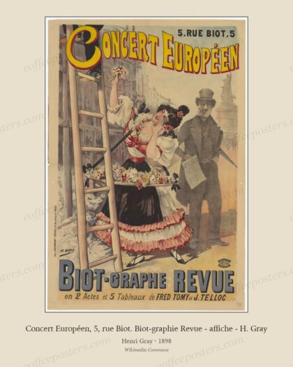 Concert Européen, 5, rue Biot. Biot-graphie Revue - affiche - H. Gray