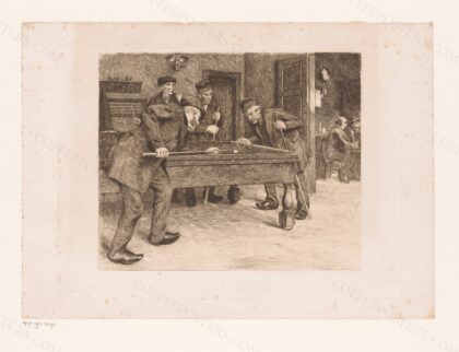 Biljartende mannen in een café, RP-P-1913-2473 by Rijksmuseum, 1889 — archival coffee print from Wikimedia Commons (institutional source)