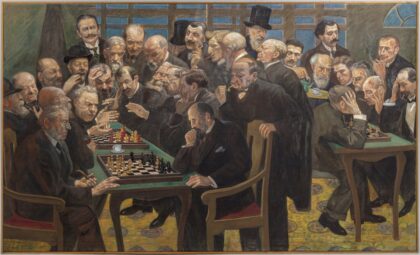 Chess Players by Antti Favén, 1902–1913 — archival coffee print from Wikimedia Commons (institutional source)