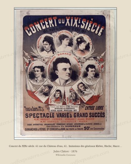 Concert du XIXe siècle. 61 rue du Château d'eau, 61.. Imitations des généraux Kleber, Hoche, Marceau, Ney..Spectacle var