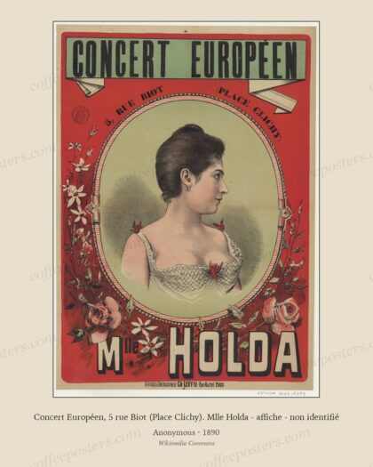 Concert Européen, 5 rue Biot (Place Clichy). Mlle Holda - affiche - non identifié