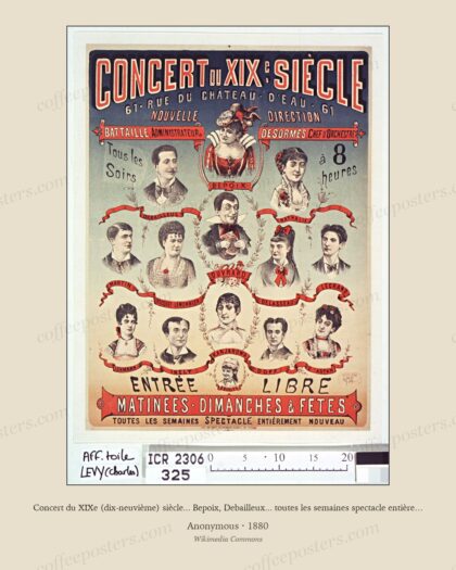 Concert du XIXe (dix-neuvième) siècle... Bepoix, Debailleux... toutes les semaines spectacle entièrement nouveau - affic