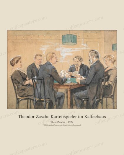Theodor Zasche Kartenspieler im Kaffeehaus