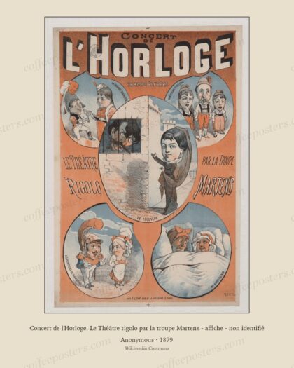 Concert de l'Horloge. Le Théâtre rigolo par la troupe Martens - affiche - non identifié