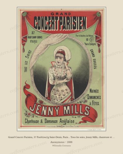 Grand Concert Parisien, 37 Faub(our)g Saint-Denis, Paris... Tous les soirs, Jenny Mills, chanteuse et danseuse anglaise