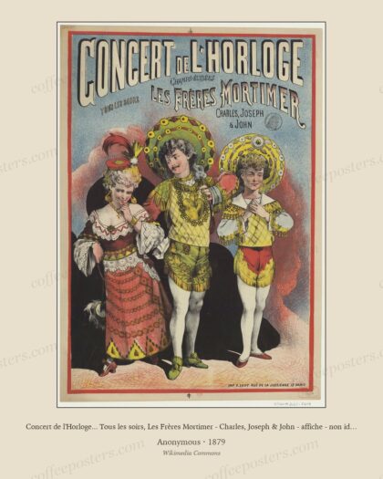 Concert de l'Horloge... Tous les soirs, Les Frères Mortimer - Charles, Joseph & John - affiche - non identifié by Anonymous