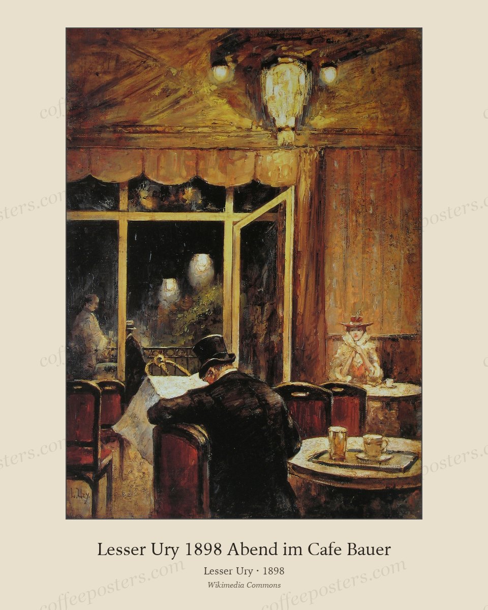 Lesser Ury 1898 Abend im Cafe Bauer