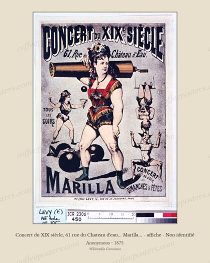 Concert du XIX siècle, 61 rue du Chateau d'eau... Marilla... - affiche - Non identifié