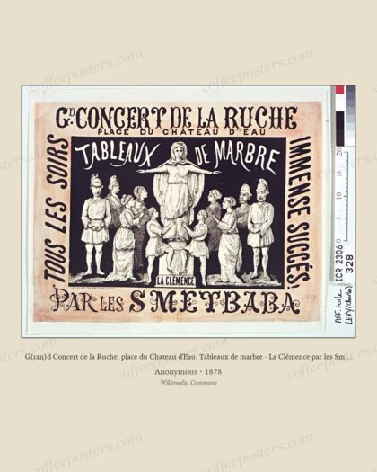 G(ran)d Concert de la Ruche, place du Chateau d'Eau. Tableaux de marbre - La Clémence par les Smetbaba - affiche - non i